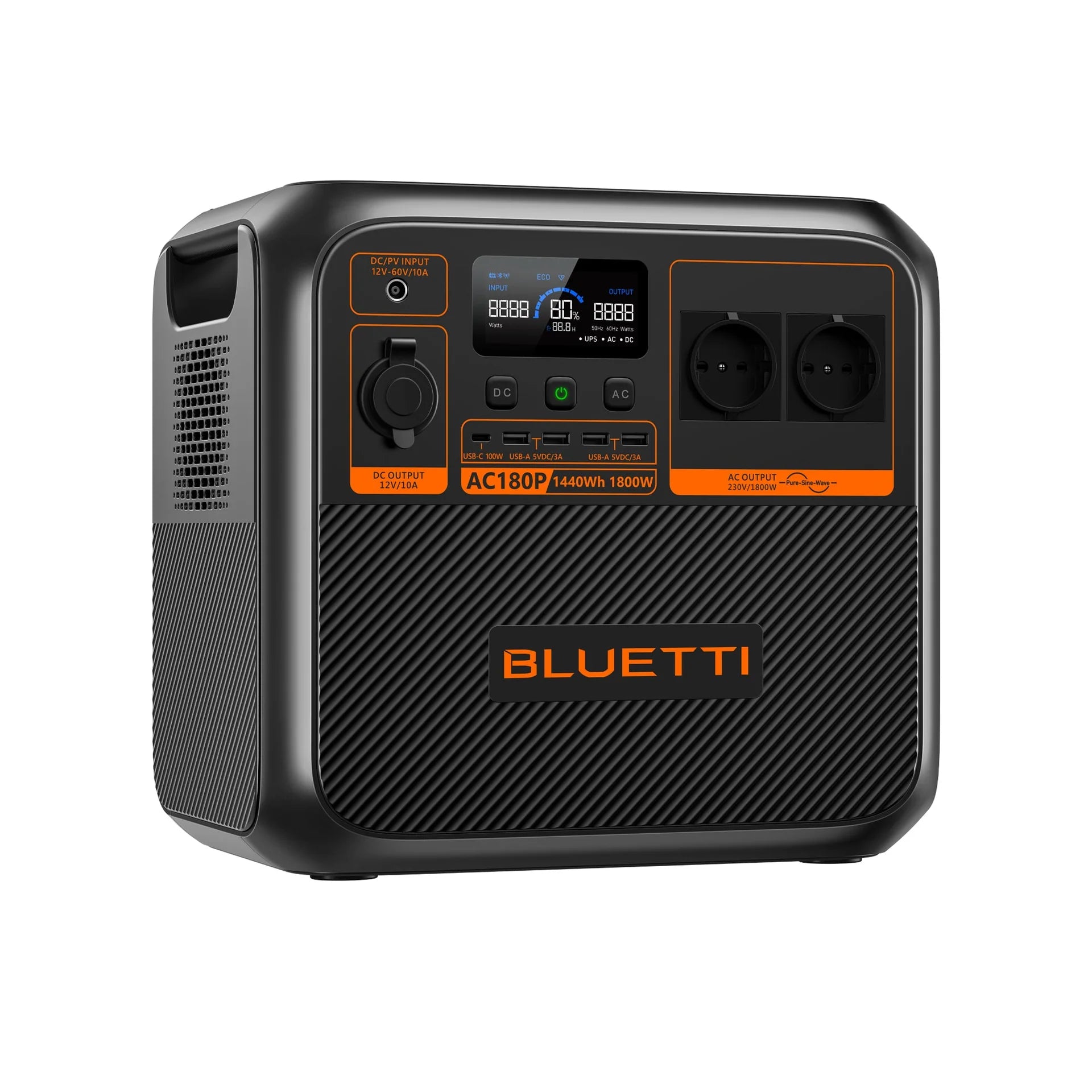 BLUETTI AC180P Solar Portable Power Station | 1,800W 1,440Wh - pvtoev