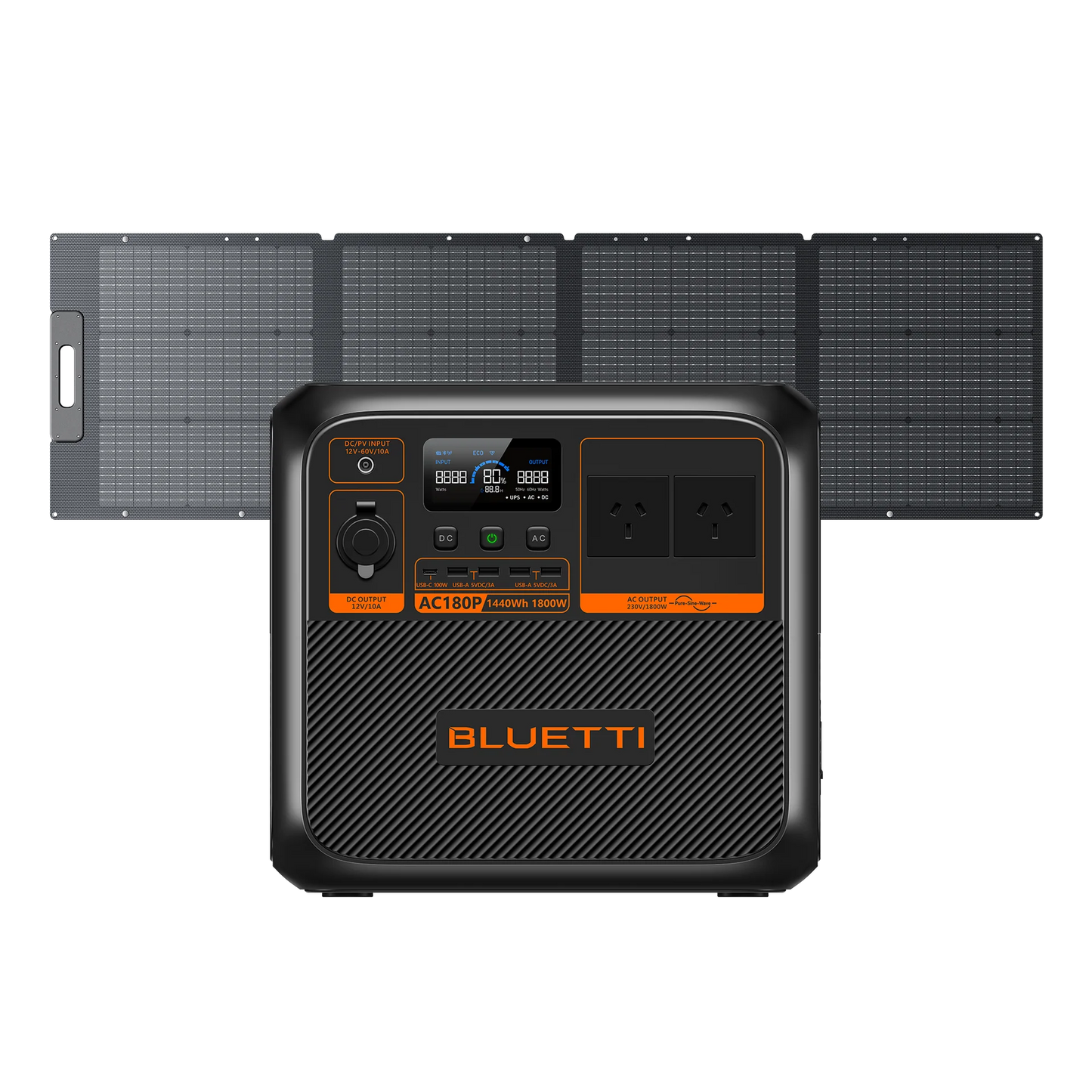 BLUETTI AC180P Solar Portable Power Station | 1,800W 1,440Wh - pvtoev